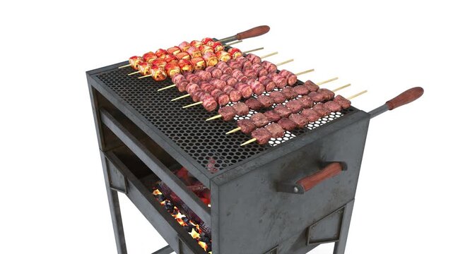 Roasting fresh meat on the barbecue