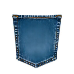 Realistic Illustration of Blue Jeans Back Pocket