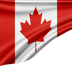 Realistic Illustration of Canadian Flag on Transparent Background