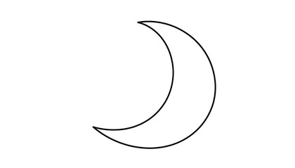 Simple crescent moon icon