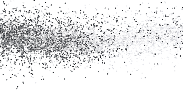 Falling silver glitter confetti isolated on transparent background
