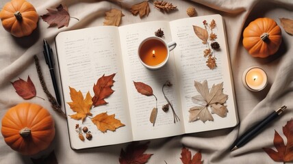 halloween pumpkin and book