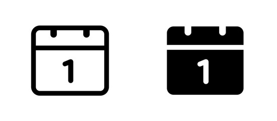 Fototapeta premium Calendar date icon. Day one symbol