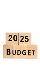Wooden Cubes Budget 2025 Isolated Photo