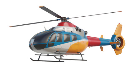 Fototapeta premium Colorful Helicopter in Flight - 3D Render