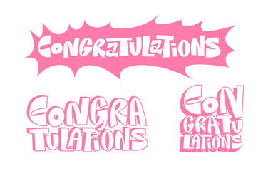 Congratulations banner lettering design Fun and joyful typographic message