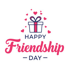 Happy international friendship day typography vector illustration