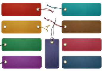 Set of Colorful Leather Labels Illustration