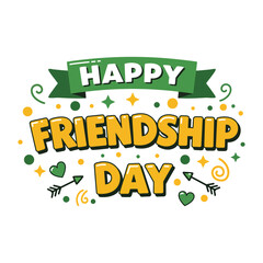 International Friendship Day card, poster. Typography design vector on white background