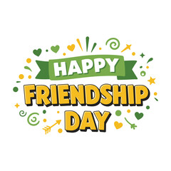 International Friendship Day card, poster. Typography design vector on white background