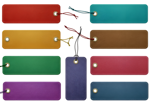 Set of Colorful Leather Labels Illustration