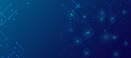 Abstract technology blue circuit board texture or pattern. Web background. Futuristic blue circuit board on tech bg. AI innovation concept. Light blue connected dots and lines.