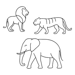 Obraz premium Cartoon elephant vector illustration featuring a fun, wild animal design