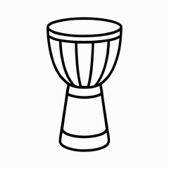 Djembe Icon Representing African Rhythm and Drumming (Outline)