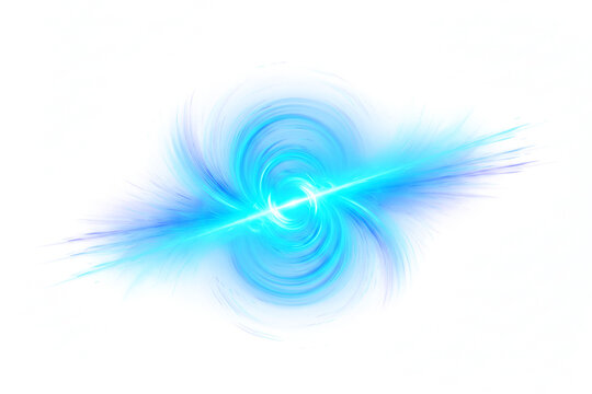 Burst Dynamic Blue Vortex with Cosmic Energy Light Streaks isolated on a transparent background
