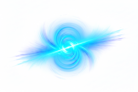 Burst Dynamic Blue Vortex with Cosmic Energy Light Streaks isolated on a transparent background