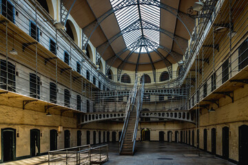 Fototapeta premium Main Hall in the Kilmainham Gaol prison, Dublin, Ireland