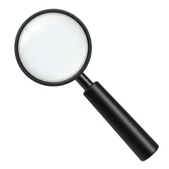 Realistic 3D Magnifying Glass Illustration on Transparent Background