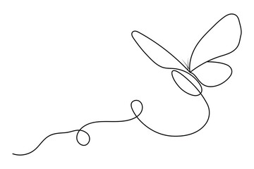 Butterfly continues one line art