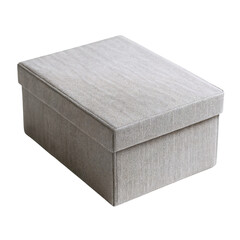 Elegant fabric-covered storage box in a neutral tone, perfect for organization and decor.