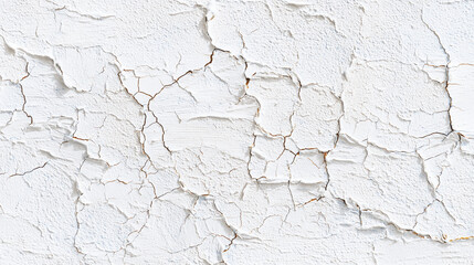 White background with a cracked paint texture. Abstract background for design, wall painting, and decoration. Flat lay