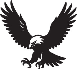 Fototapeta premium Eagle flying sky vector illustration, Eagle flying silhouette vector illustration. Eagle flying hunting pose vector illustration design 