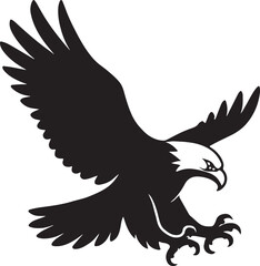 Obraz premium Eagle flying sky vector illustration, Eagle flying silhouette vector illustration. Eagle flying hunting pose vector illustration design 