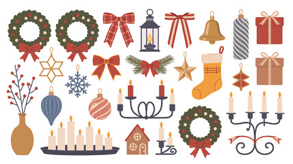 Celebrate the season A collection of festive Christmas holiday illustrations for decorating cards