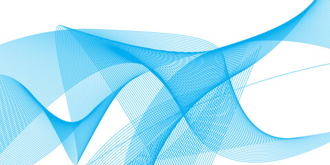 Abstract blue smooth wave on a white background. Dynamic sound wave. Design element. wave background.