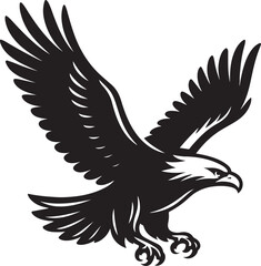 Fototapeta premium Eagle flying sky vector illustration, Eagle flying silhouette vector illustration. Eagle flying hunting pose vector illustration design 