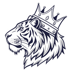 Wild animal heads: a majestic tiger and powerful horse vector illustration with a tribal tattoo design