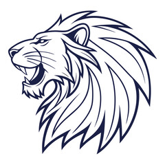 Obraz premium A fierce wild animal lion head icon vector illustration, perfect for a striking tattoo or a bold mascot symbol