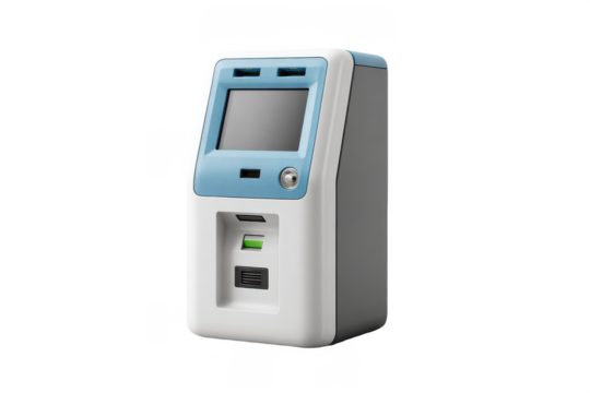 A compact biometric fingerprint scanner with a digital display and a card reader slot for secure access control and identification.