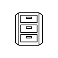 Office drawer icon in minimalist design for organizational purposes