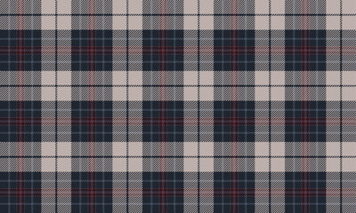 Seamless plaid pattern, navy, cream, red, conveys a lively classic style, giving a simple but eye-catching look, suitable for designing cool and stylish clothes, skirts or pants.