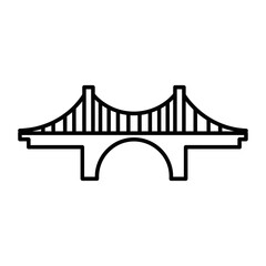 Obraz premium Bridge icon illustration in minimalist style for urban design