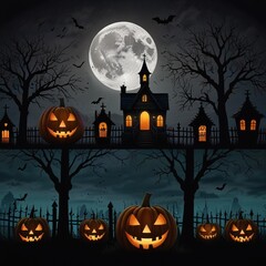 halloween background with pumpkin