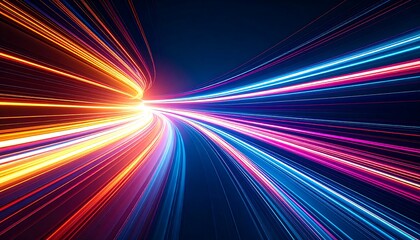 Fast-moving vibrant light streaks