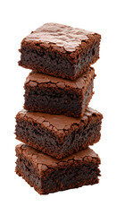 Stack of Four Brownies Isolated on Black Background