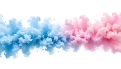 Fototapeta premium Dreamy Abstract Colorful Clouds Digital Artwork with Pastel Blue and Pink – Minimalist Ethereal Design