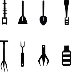 Obraz premium Minimalist Kitchenware Silhouettes Vector Pack