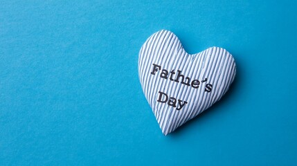 Father’s Day Gift Flat Lay with Blue Striped Shirt and Heart Patch