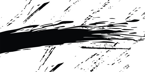 Gritty Poster Background – Cracked Black & White Texture with Ink Smudge and Rough Noise Details. Splatter and Scratch Urban Texture – Grunge Background for Flyer, Streetwear, or Poster Designs