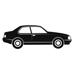 Fototapeta premium Simple black car silhouette on a white background
