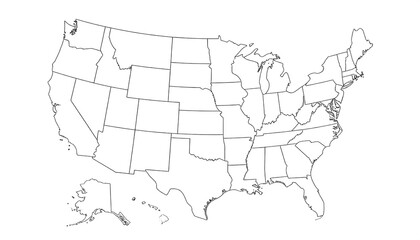 Simple outline map of the United States