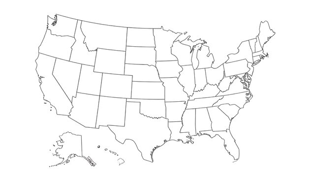 Simple outline map of the United States