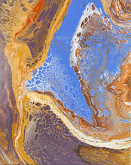 Golden Currents Meet Indigo Shore 1