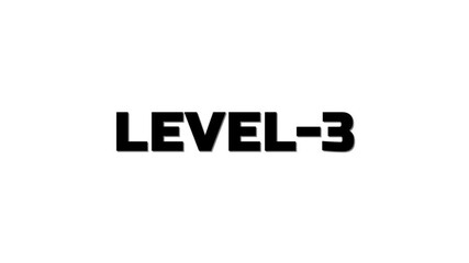 level 3 bright text font colorful 4k video animation.Level up sign and upper Level . next Level text white background animation. - Powered by Adobe