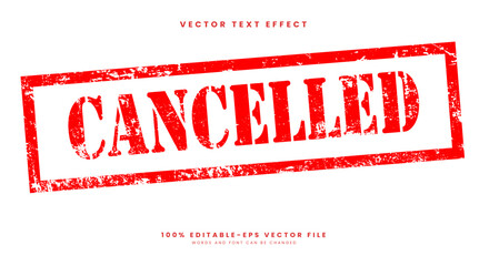 Cancelled stamp icon with grunge rubber effect
