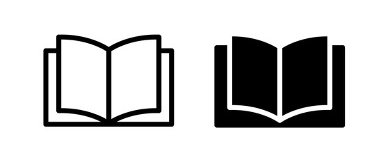 Book icon. Open blank book symbol